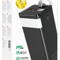 Повербанк с быстрой зарядкой Hoco 50000mAh - 22.5W - 2USB/Type-C/Micro - с дисплеем - черный